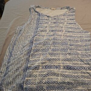 Lucky Brand Blue and White Patterned Sleeveless Shirt